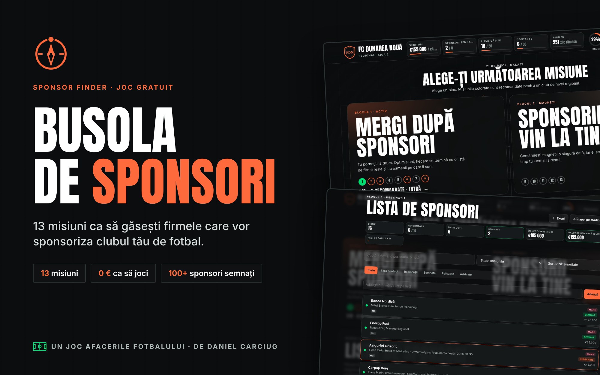 Coperta jocului Busola de Sponsori